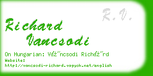 richard vancsodi business card